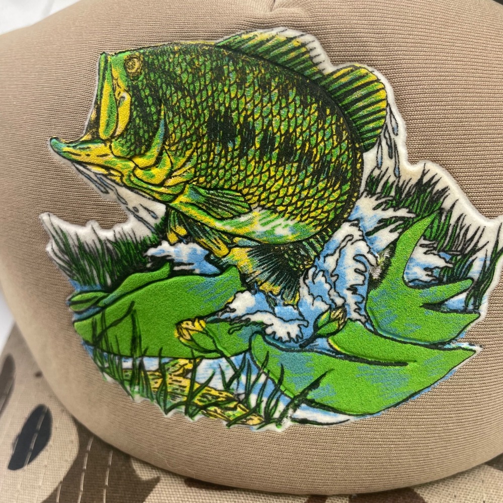 Vintage Bass Fishing Trucker Hat Bundle Camo Tan Snapback Mesh 3pc Set - Picture 5 of 10
